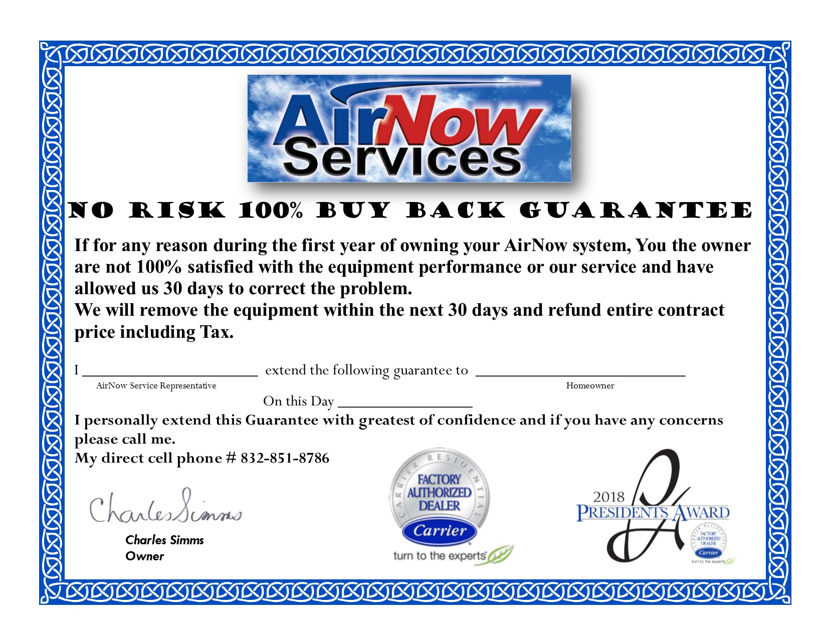 1005 Buy Back Guarantee